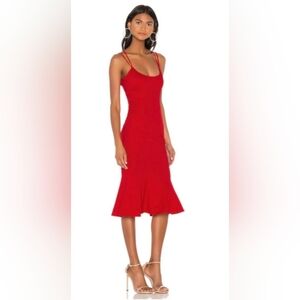 NBD‎ Melody Midi Strappy Open Back Midi Dress in Candy Red Size S